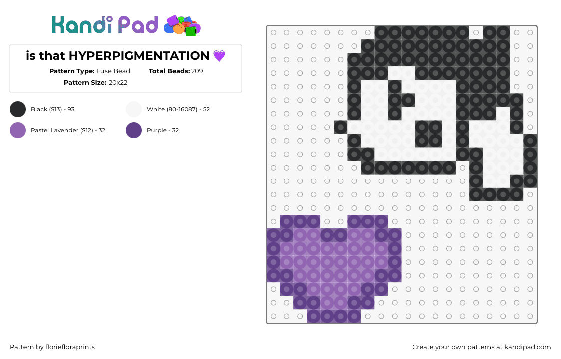 is that HYPERPIGMENTATION 💜 - Fuse Bead Pattern by floriefloraprints on Kandi Pad - 