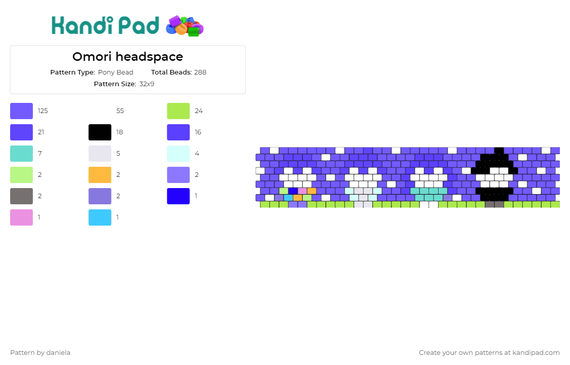 Omori headspace - Pony Bead Pattern by daniela on Kandi Pad - omori,video games,cuff