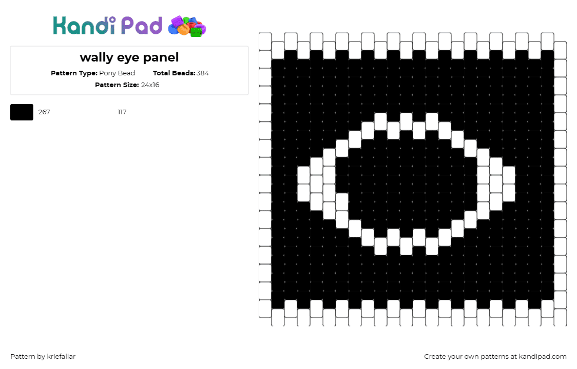 wally eye panel - Pony Bead Pattern by kriefallar on Kandi Pad - 