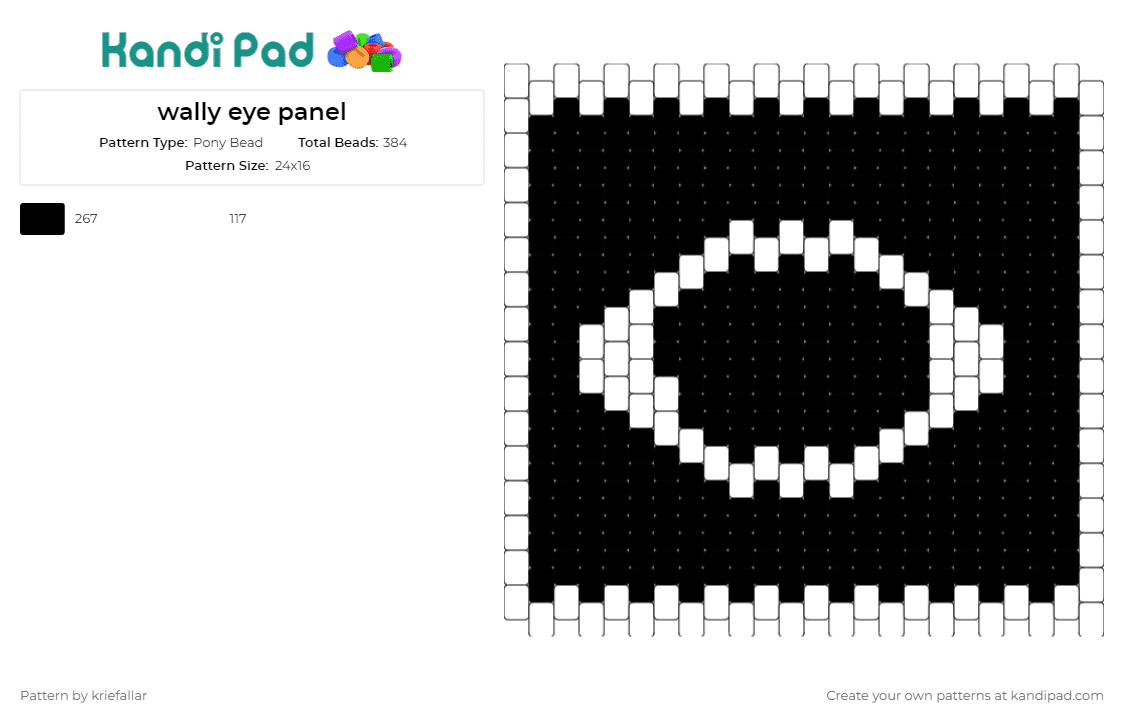 wally eye panel - Pony Bead Pattern by kriefallar on Kandi Pad - 
