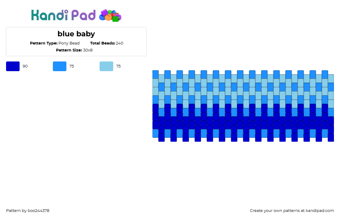 blue baby - Pony Bead Pattern by boo244378 on Kandi Pad - wayer,cuff,blue,light blue