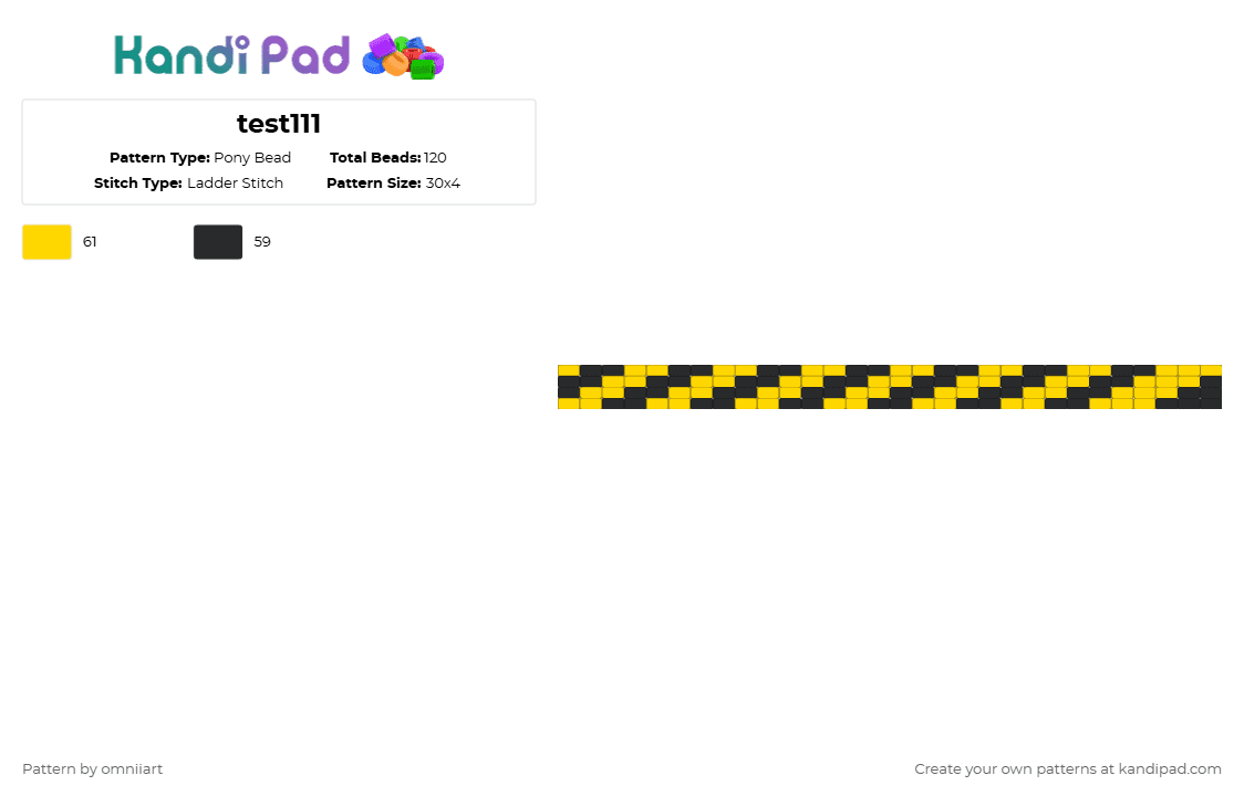 test111 - Pony Bead Pattern by omniiart on Kandi Pad - yellow,black