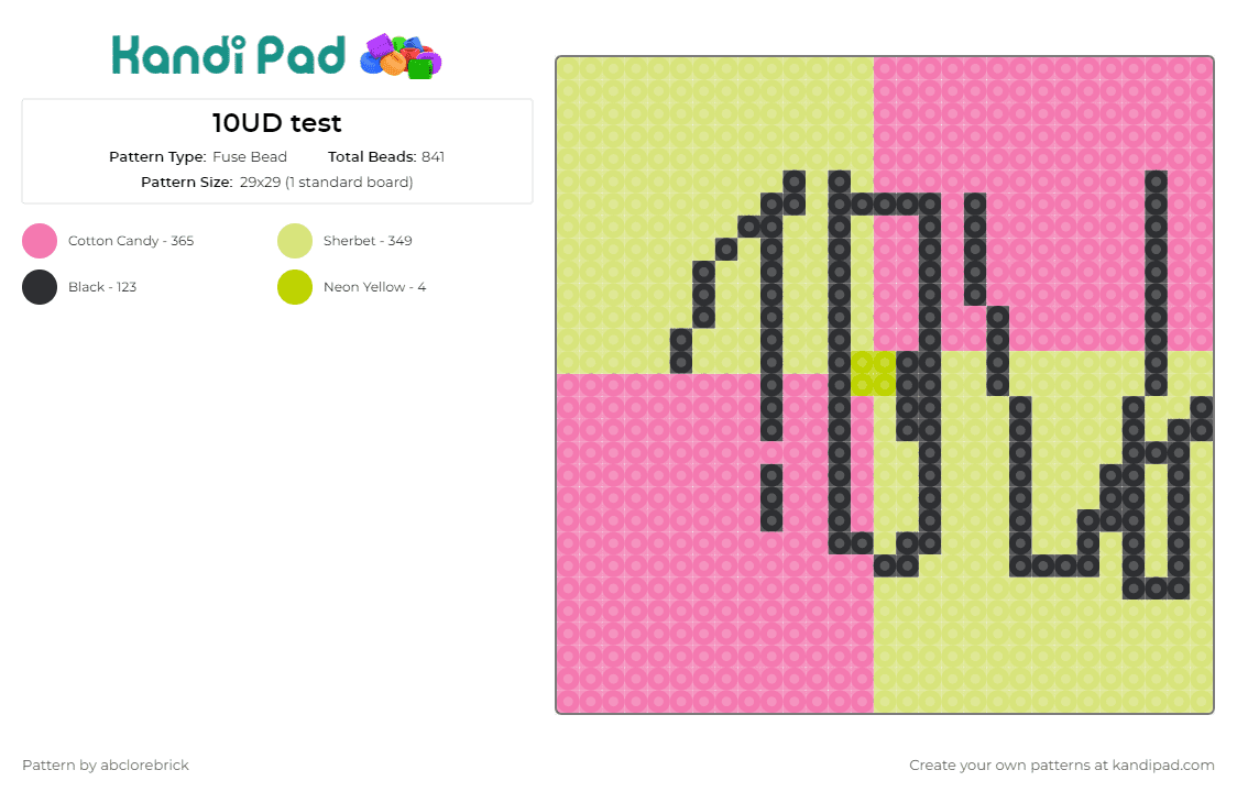 10UD test - Fuse Bead Pattern by abclorebrick on Kandi Pad - 
