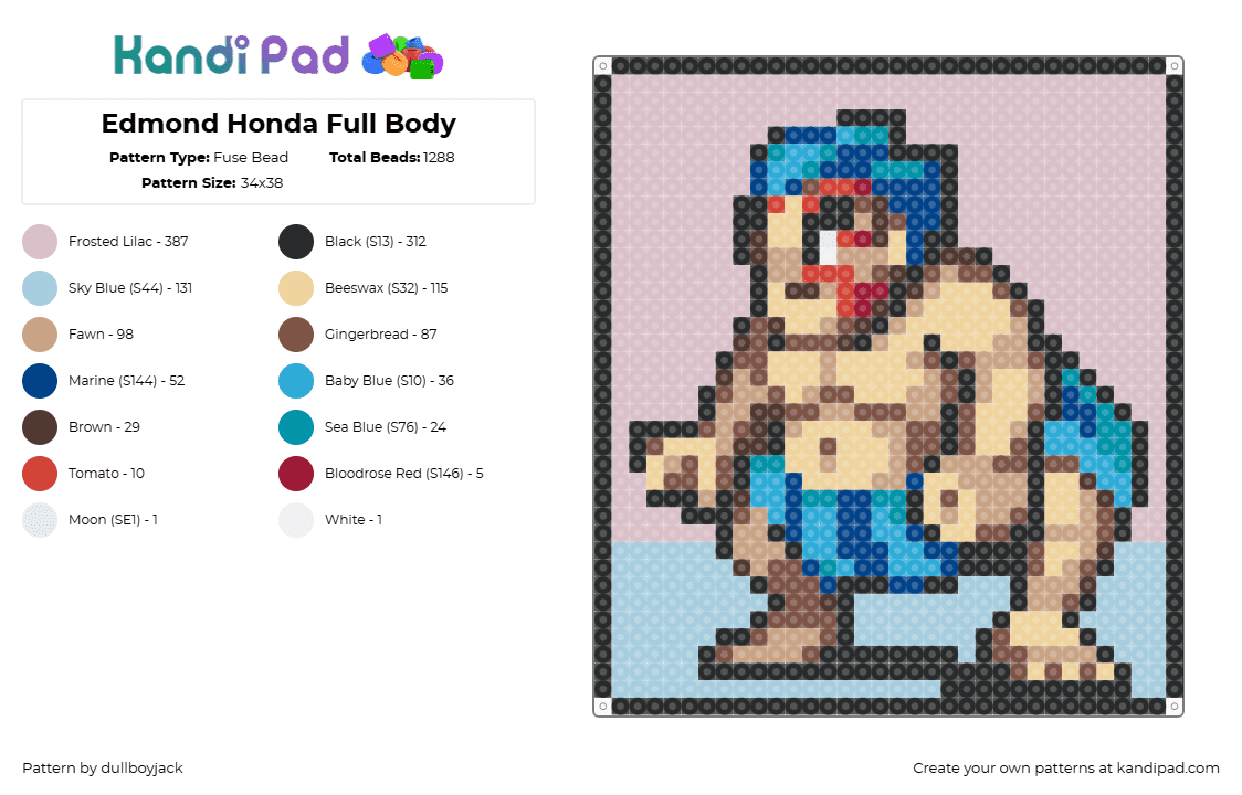 Edmond Honda Full Body - Fuse Bead Pattern by dullboyjack on Kandi Pad - 