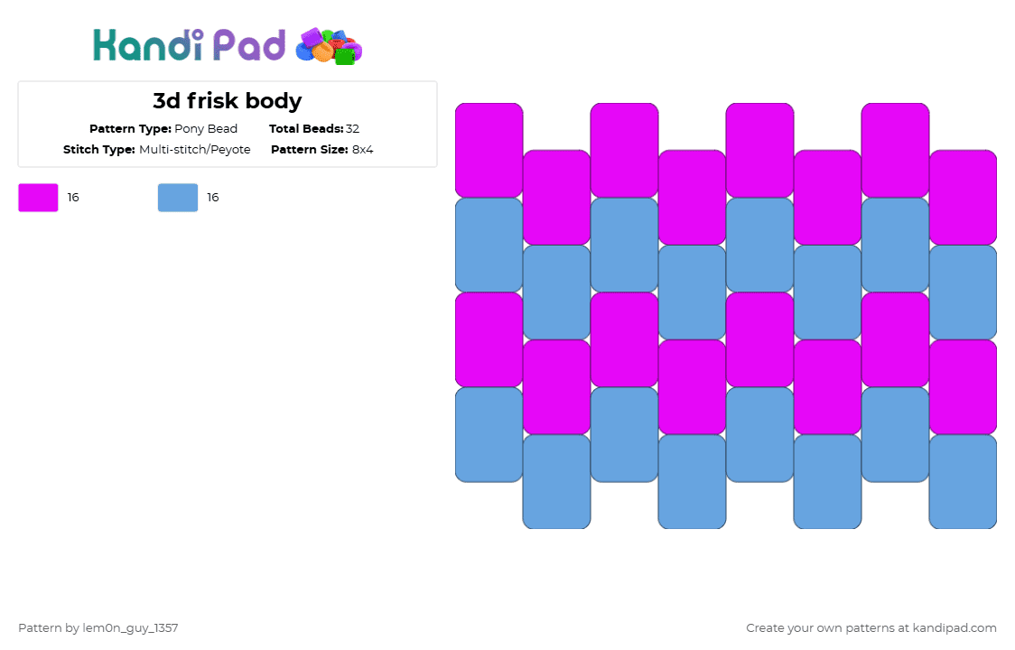 3d frisk body - Pony Bead Pattern by lem0n_guy_1357 on Kandi Pad - undertale,frisk