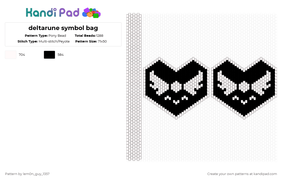 deltarune symbol bag - Pony Bead Pattern by lem0n_guy_1357 on Kandi Pad - white,black,undertale,deltarune,game,gaming,video game,characters