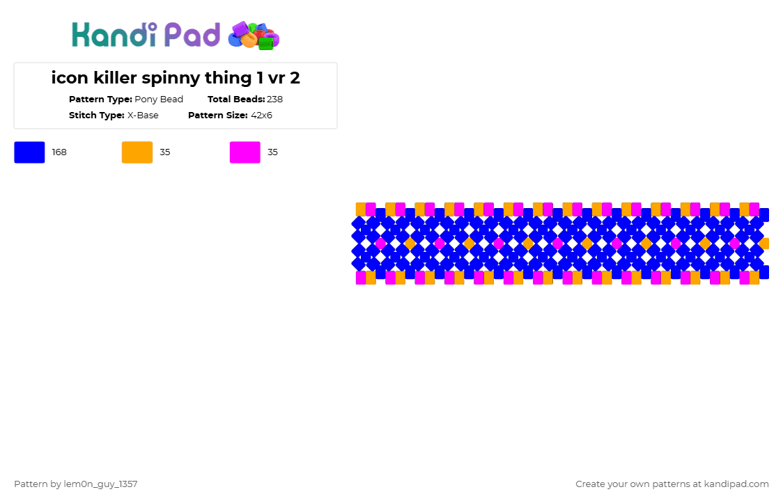 icon killer spinny thing 1 vr 2 - Pony Bead Pattern by lem0n_guy_1357 on Kandi Pad - purple,music,metaroom