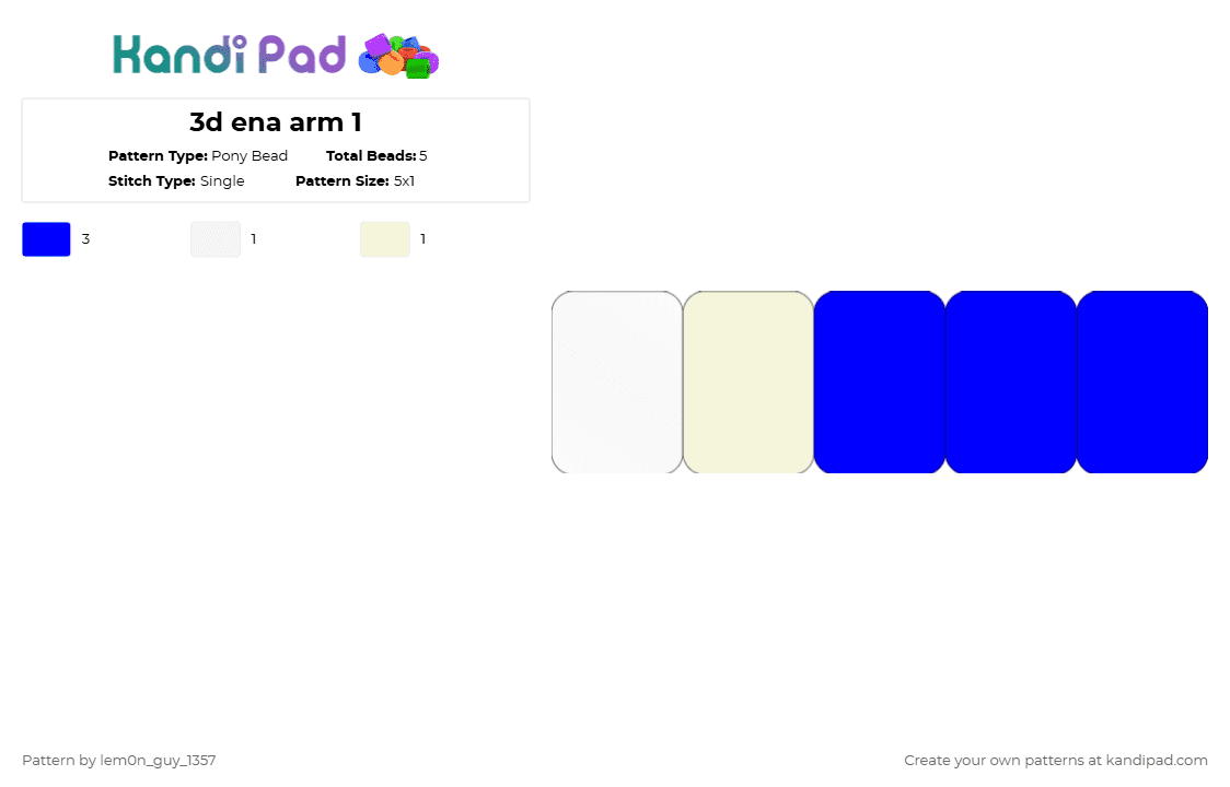3d ena arm 1 - Pony Bead Pattern by lem0n_guy_1357 on Kandi Pad - ena