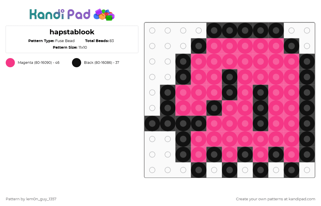 hapstablook - Fuse Bead Pattern by lem0n_guy_1357 on Kandi Pad - black,pink,undertale,mtt,mettaton