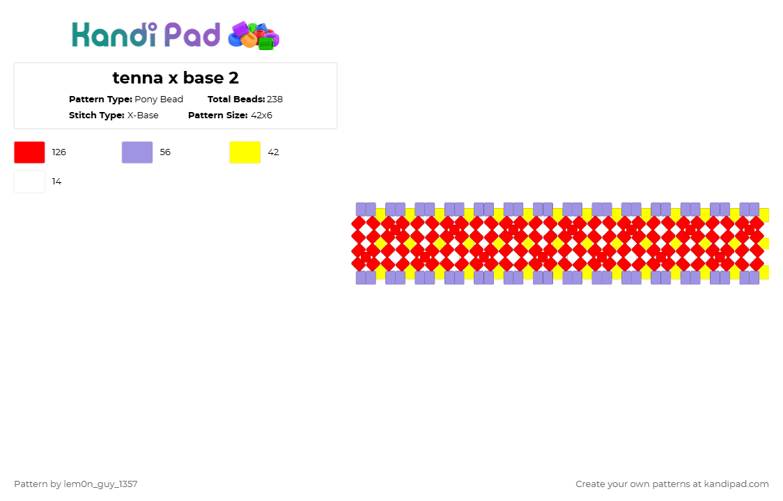 tenna x base 2 - Pony Bead Pattern by lem0n_guy_1357 on Kandi Pad - x base,tenna,i love tv,deltarune