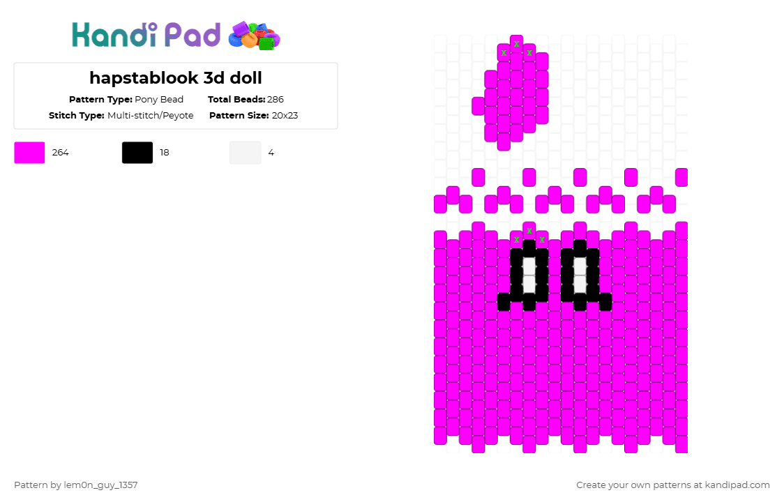 hapstablook 3d doll - Pony Bead Pattern by lem0n_guy_1357 on Kandi Pad - pink,undertale,3d,doll,mtt,mettaton