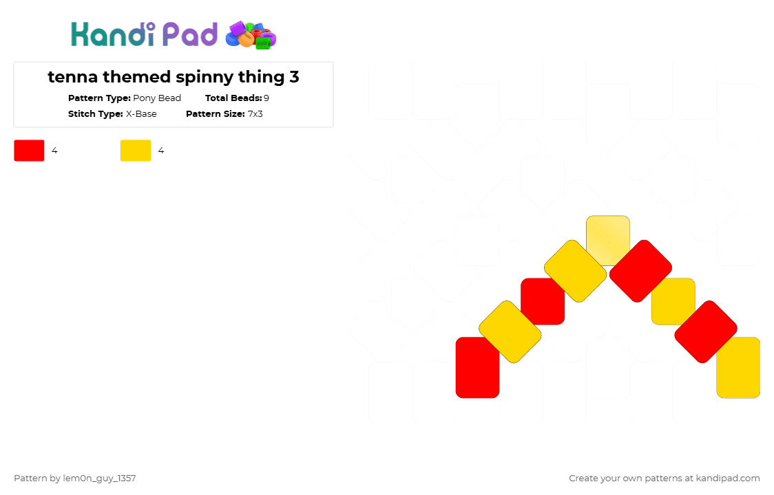tenna themed spinny thing 3 - Pony Bead Pattern by lem0n_guy_1357 on Kandi Pad - tenna,deltarune