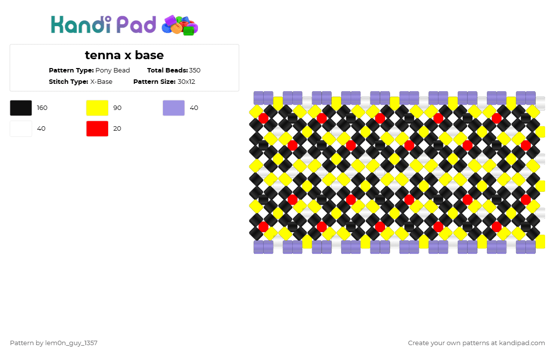 tenna x base - Pony Bead Pattern by lem0n_guy_1357 on Kandi Pad - deltarune, i love tv, tenna, x base