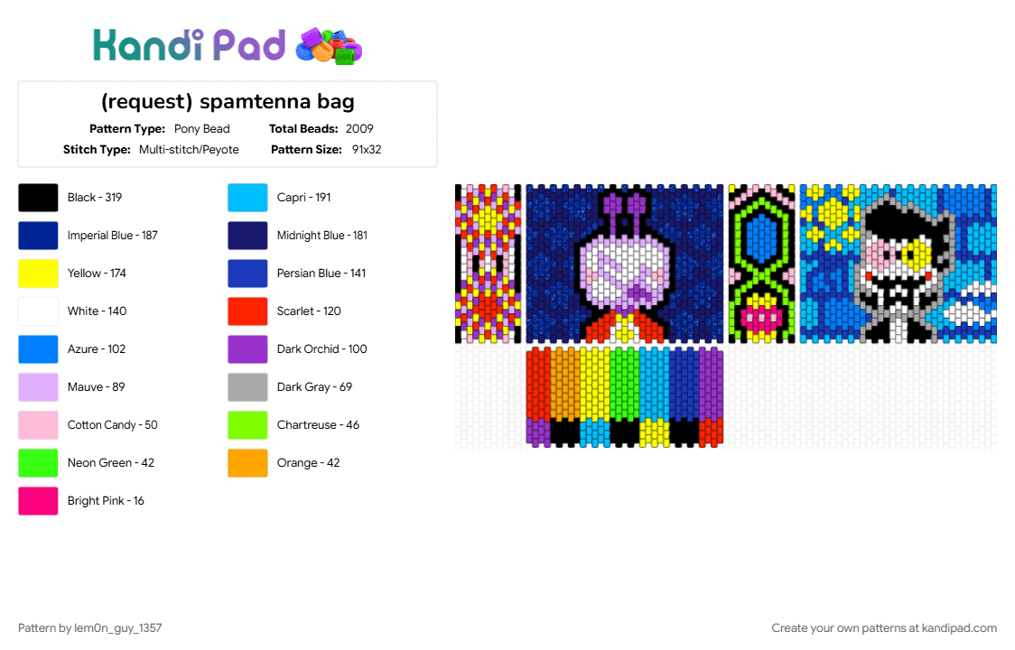 (request) spamtenna bag - Pony Bead Pattern by lem0n_guy_1357 on Kandi Pad - bag, deltarune, game, gaming, panel, spamton, tenna, video game
