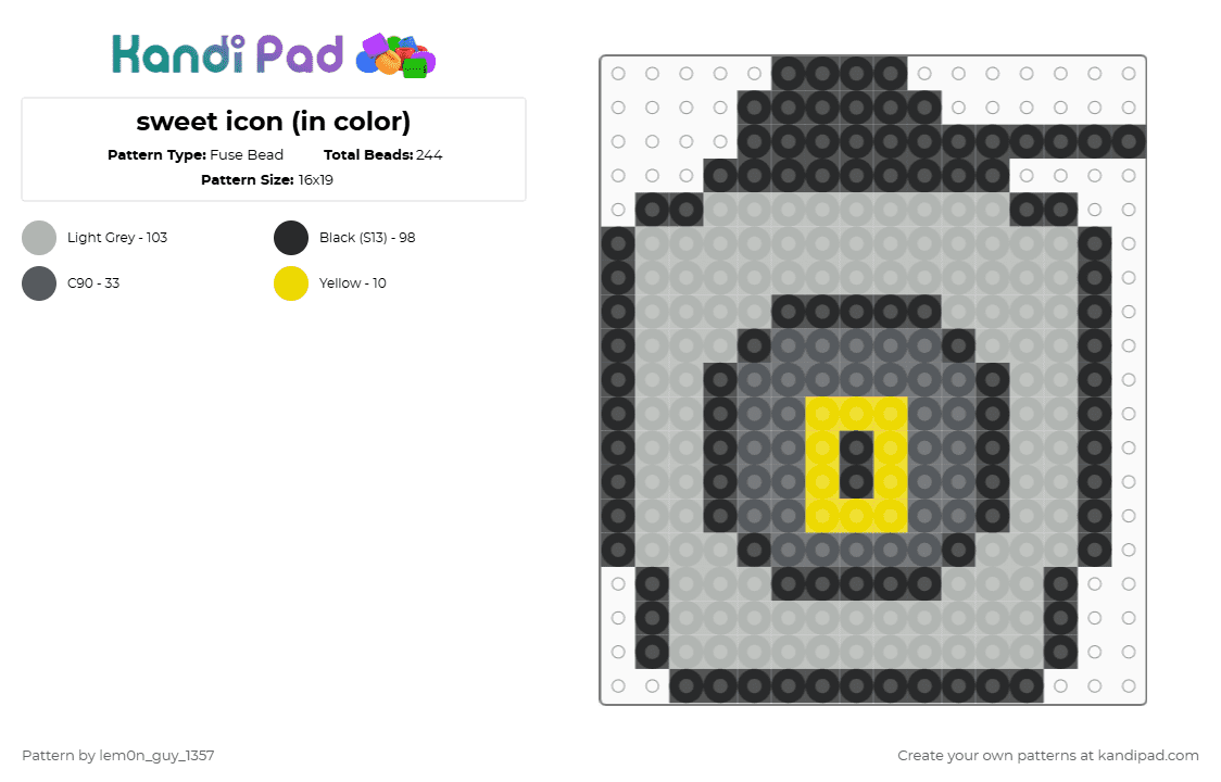 sweet icon (in color) - Fuse Bead Pattern by lem0n_guy_1357 on Kandi Pad - beige,sweet capn cakes,deltarune,game,gaming,videogame