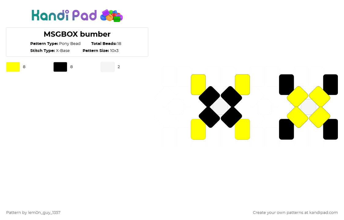 MSGBOX bumber - Pony Bead Pattern by lem0n_guy_1357 on Kandi Pad - aquasine,music
