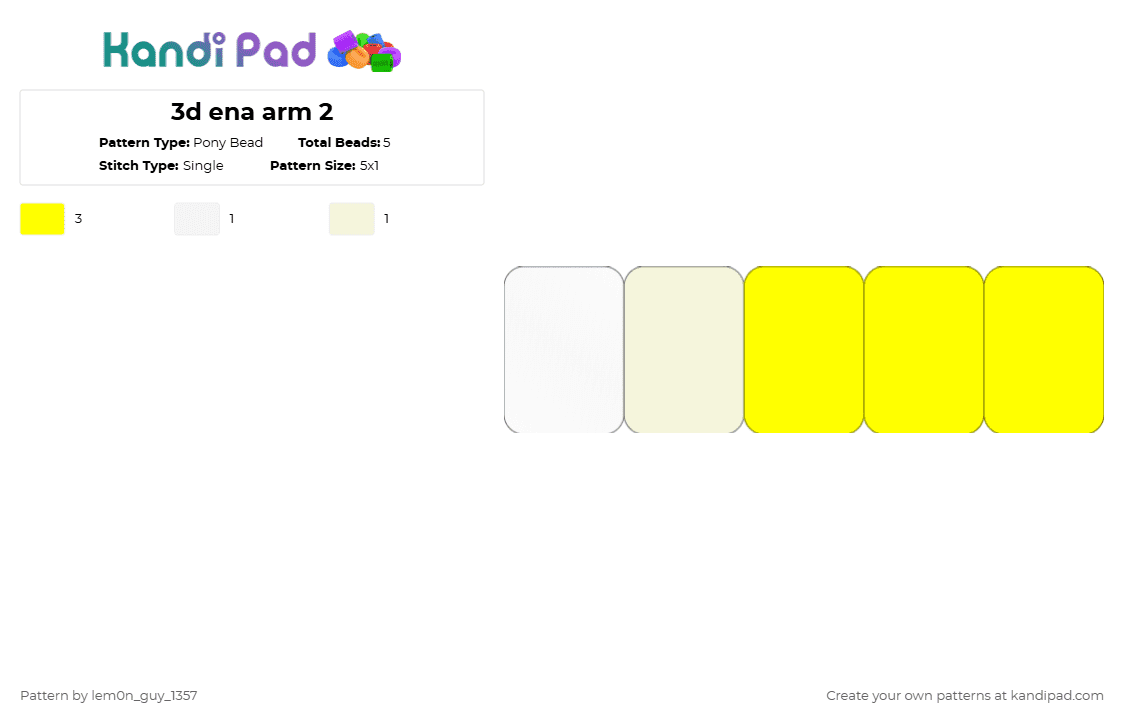 3d ena arm 2 - Pony Bead Pattern by lem0n_guy_1357 on Kandi Pad - ena