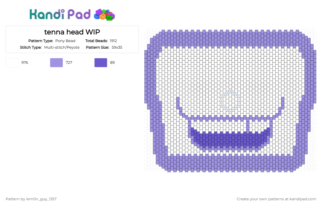 tenna head WIP - Pony Bead Pattern by lem0n_guy_1357 on Kandi Pad - pink,deltarune,wip,cosplay,game,gaming,video game,silly,clothes