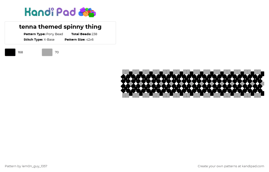 tenna themed spinny thing - Pony Bead Pattern by lem0n_guy_1357 on Kandi Pad - beige,black,tenna,deltarune