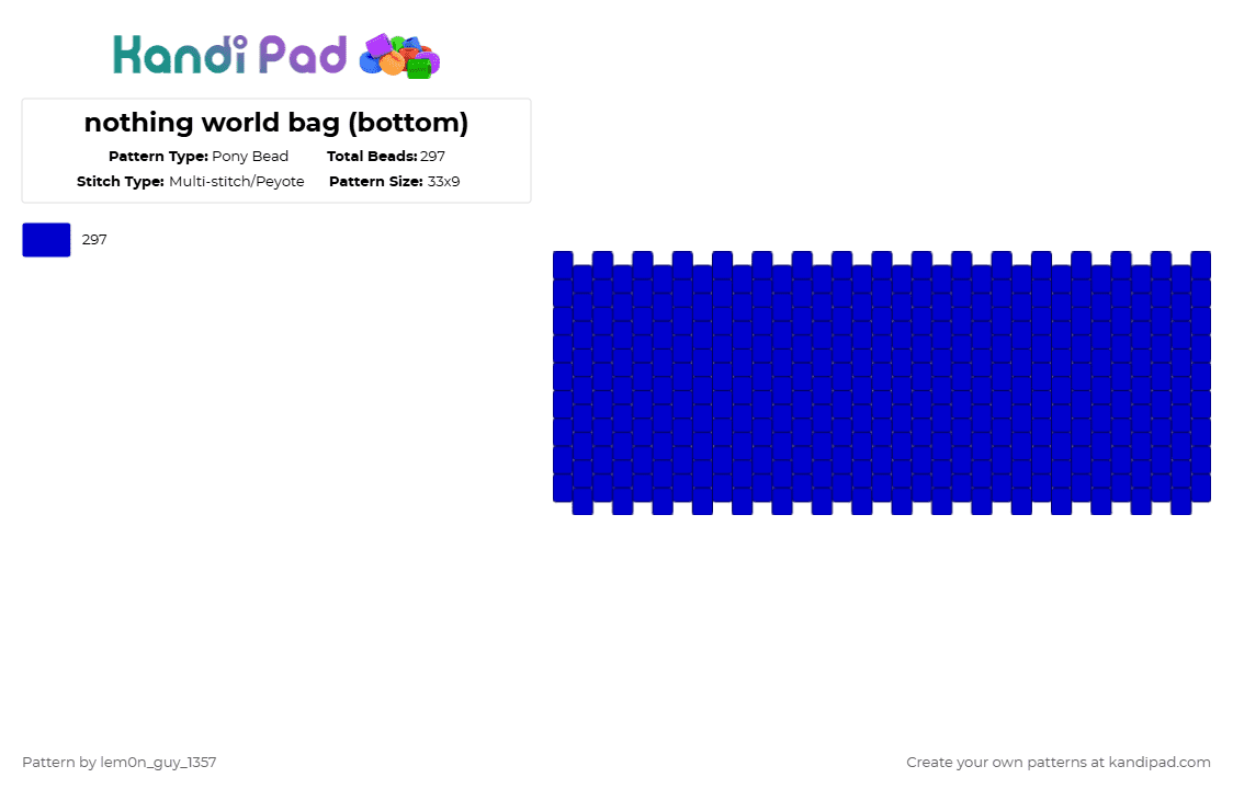 nothing world bag (bottom) - Pony Bead Pattern by lem0n_guy_1357 on Kandi Pad - bag,metaroom,music