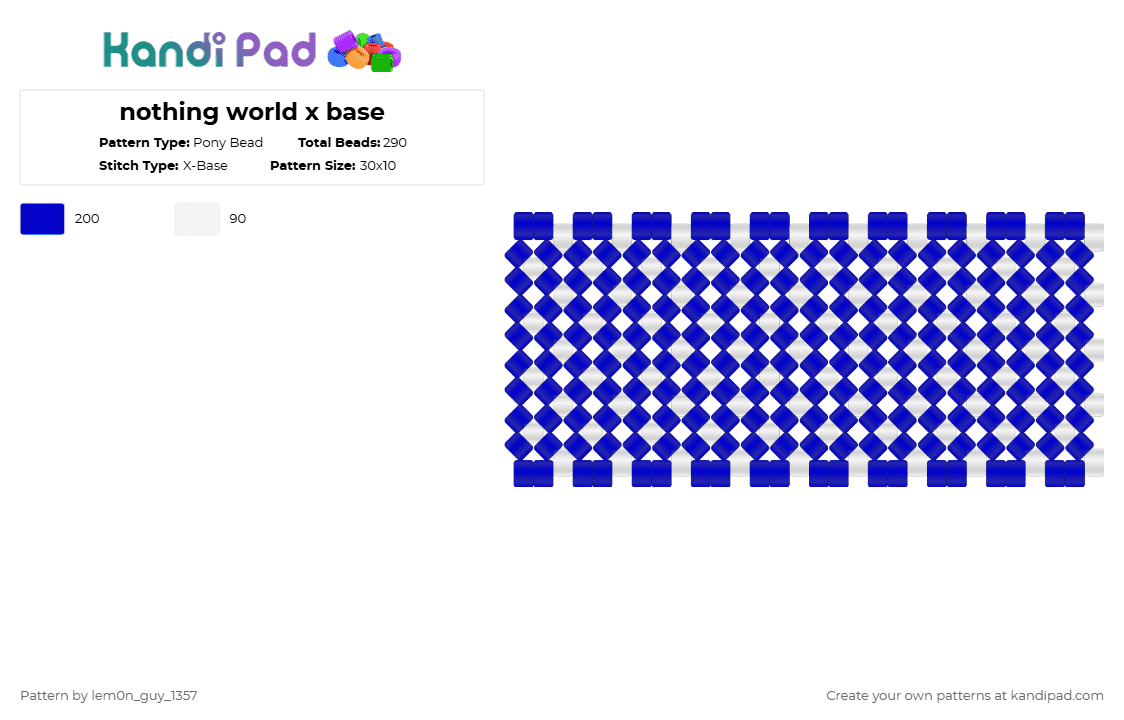 nothing world x base - Pony Bead Pattern by lem0n_guy_1357 on Kandi Pad - purple,white,metaroom,x base