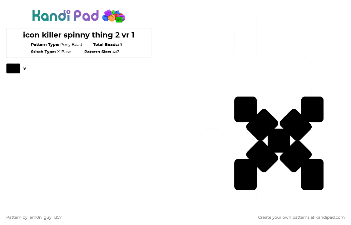 icon killer spinny thing 2 vr 1 - Pony Bead Pattern by lem0n_guy_1357 on Kandi Pad - music