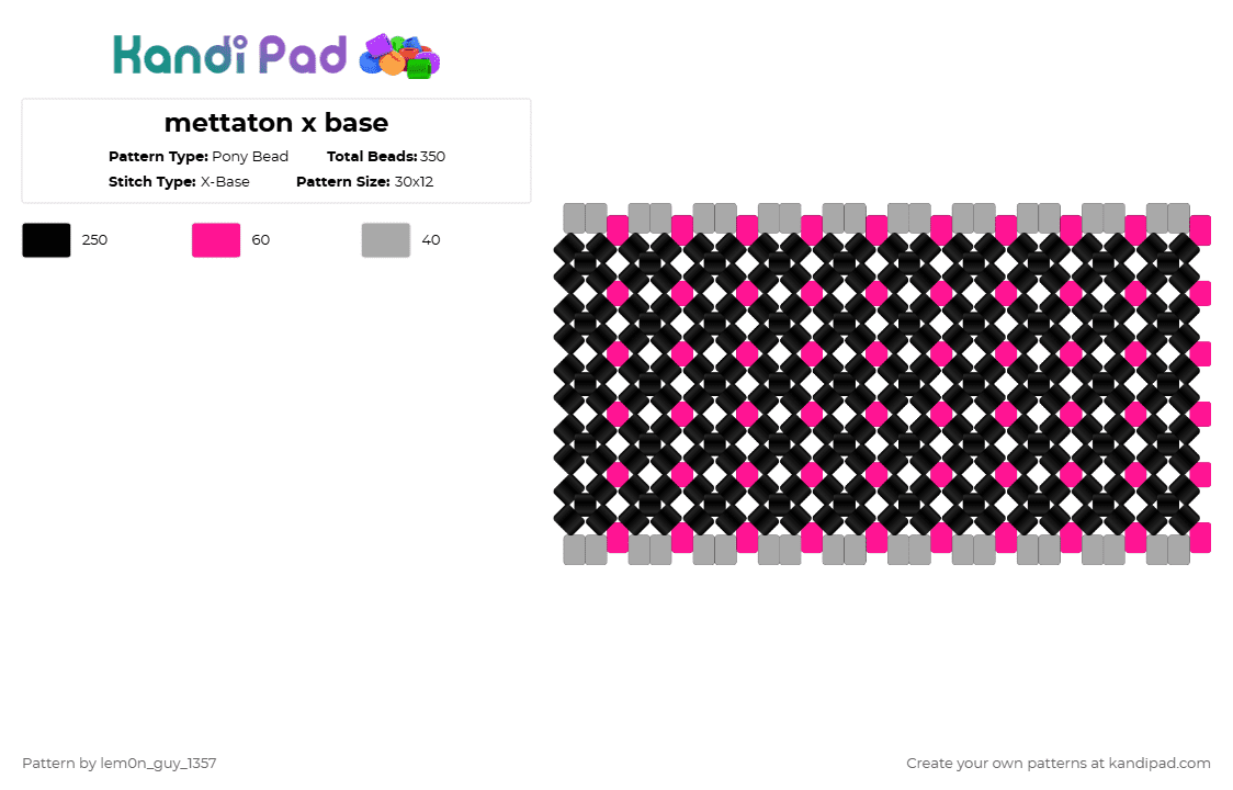 mettaton x base - Pony Bead Pattern by lem0n_guy_1357 on Kandi Pad - black,beige,pink,undertale,mtt,mettaton,x base