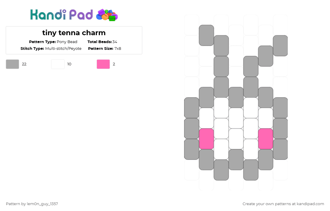 tiny tenna charm - Pony Bead Pattern by lem0n_guy_1357 on Kandi Pad - deltarune,tenna,charm,game,gaming