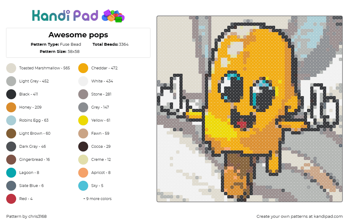 Awesome pops - Fuse Bead Pattern by chris3168 on Kandi Pad - popsicle,ice cream,food