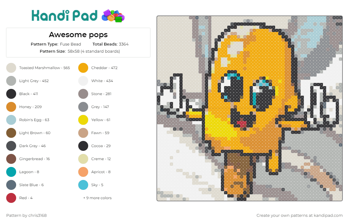 Awesome pops - Fuse Bead Pattern by chris3168 on Kandi Pad - popsicle,ice cream,food