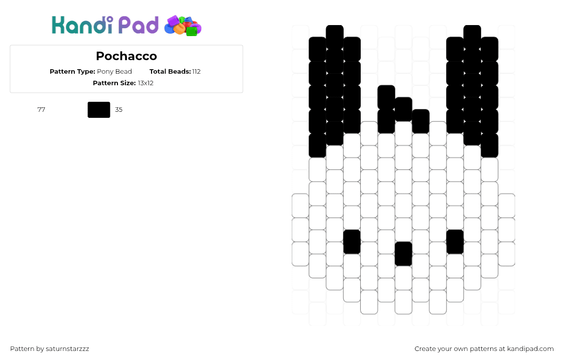 Pochacco - Pony Bead Pattern by saturnstarzzz on Kandi Pad - 