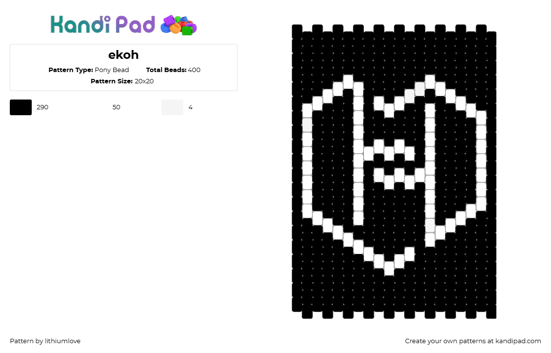 ekoh - Pony Bead Pattern by lithiumlove on Kandi Pad - black