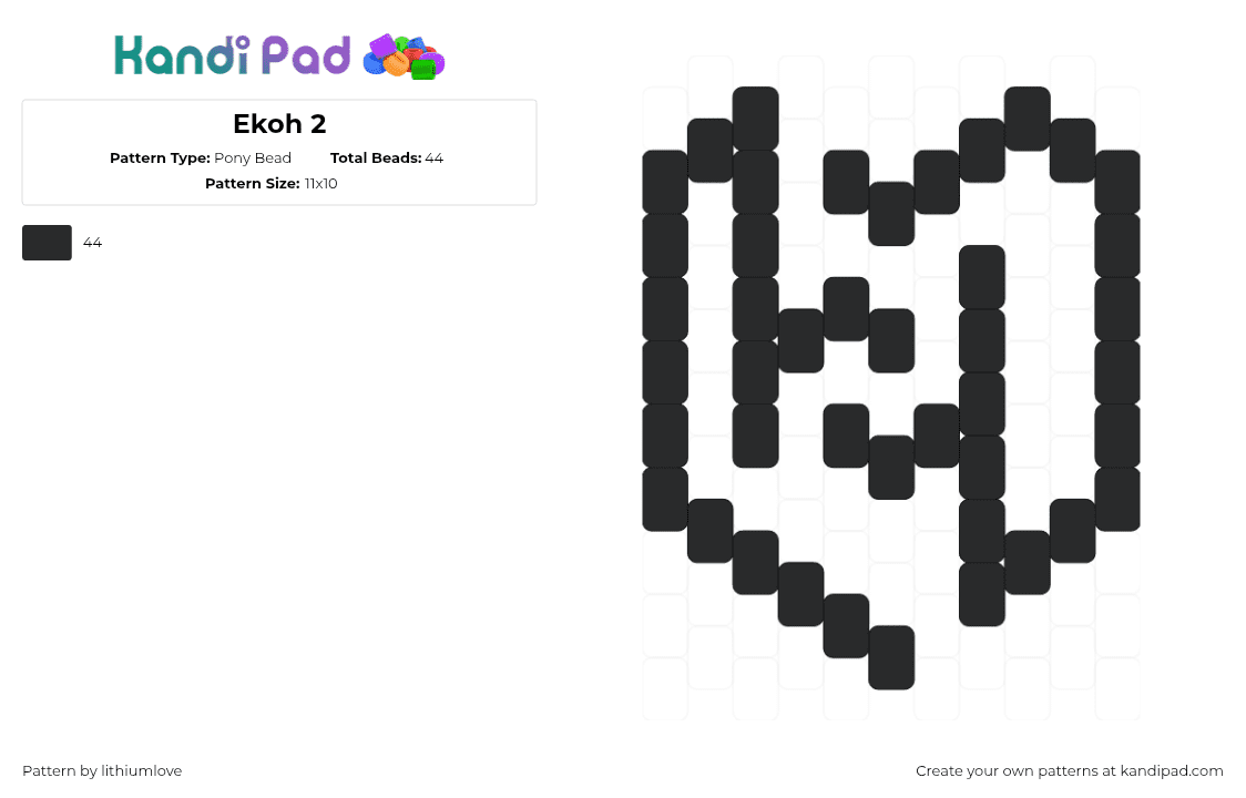 Ekoh 2 - Pony Bead Pattern by lithiumlove on Kandi Pad - black