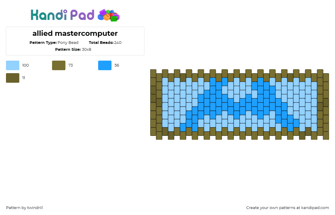 allied mastercomputer - Pony Bead Pattern by twindrill on Kandi Pad - cuff