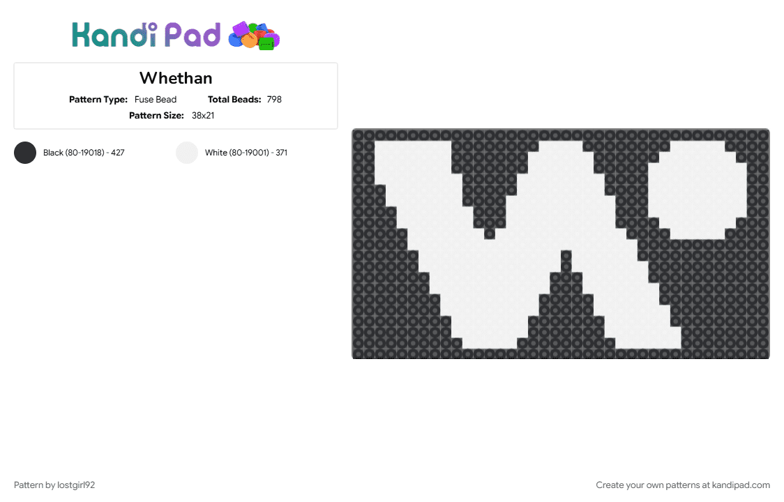 Whethan - Fuse Bead Pattern by lostgirl92 on Kandi Pad - black, edm, rave, whethan, white