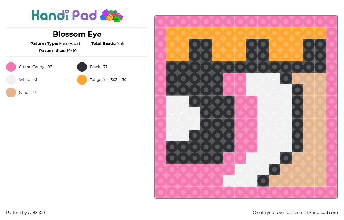 Blossom Eye - Fuse Bead Pattern by ca88509 on Kandi Pad - pink