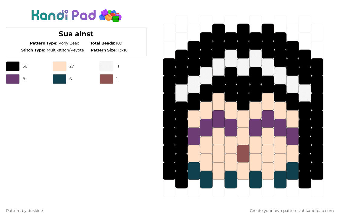 Sua alnst - Pony Bead Pattern by duskiee on Kandi Pad - alnst,alien stage