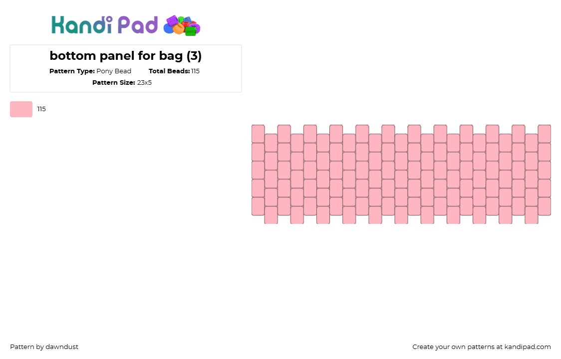 bottom panel for bag (3) - Pony Bead Pattern by dawndust on Kandi Pad - 