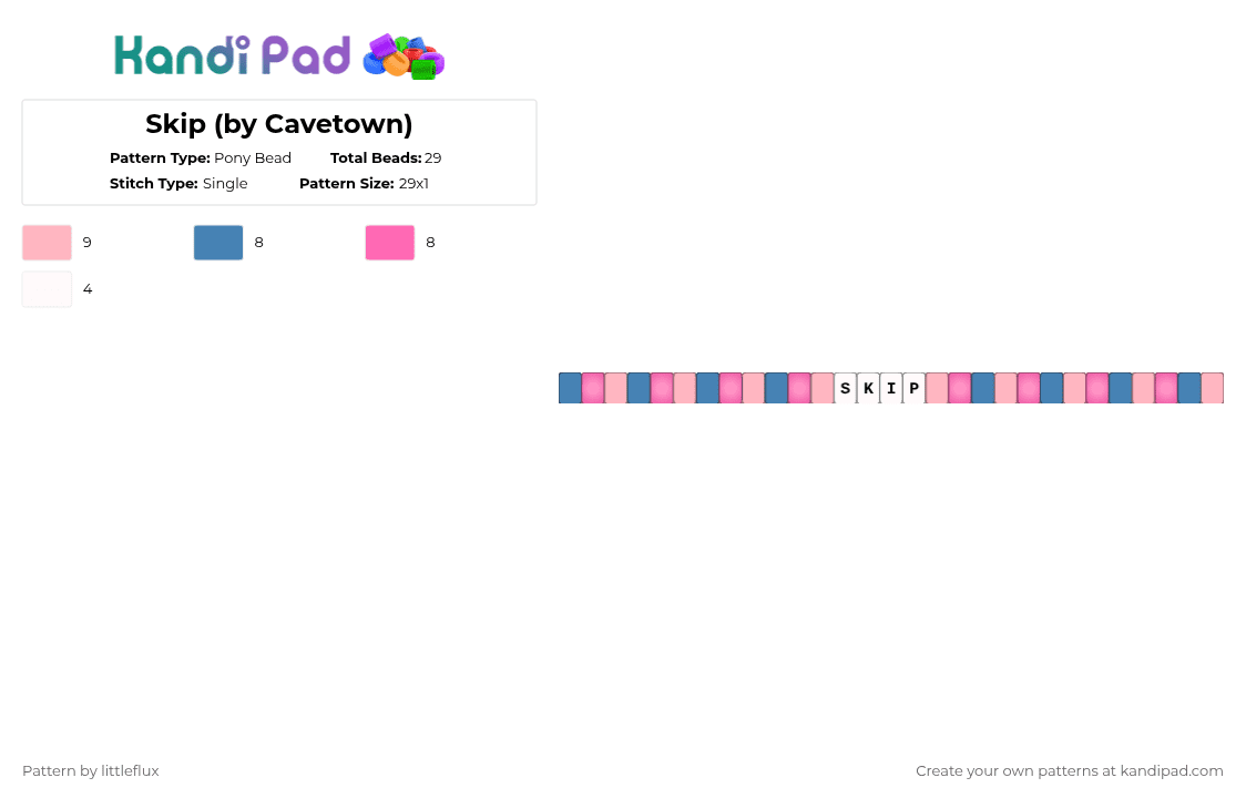 Skip (by Cavetown) - Pony Bead Pattern by d1n0_ell1ot on Kandi Pad - pink,blue,gay,love,cute