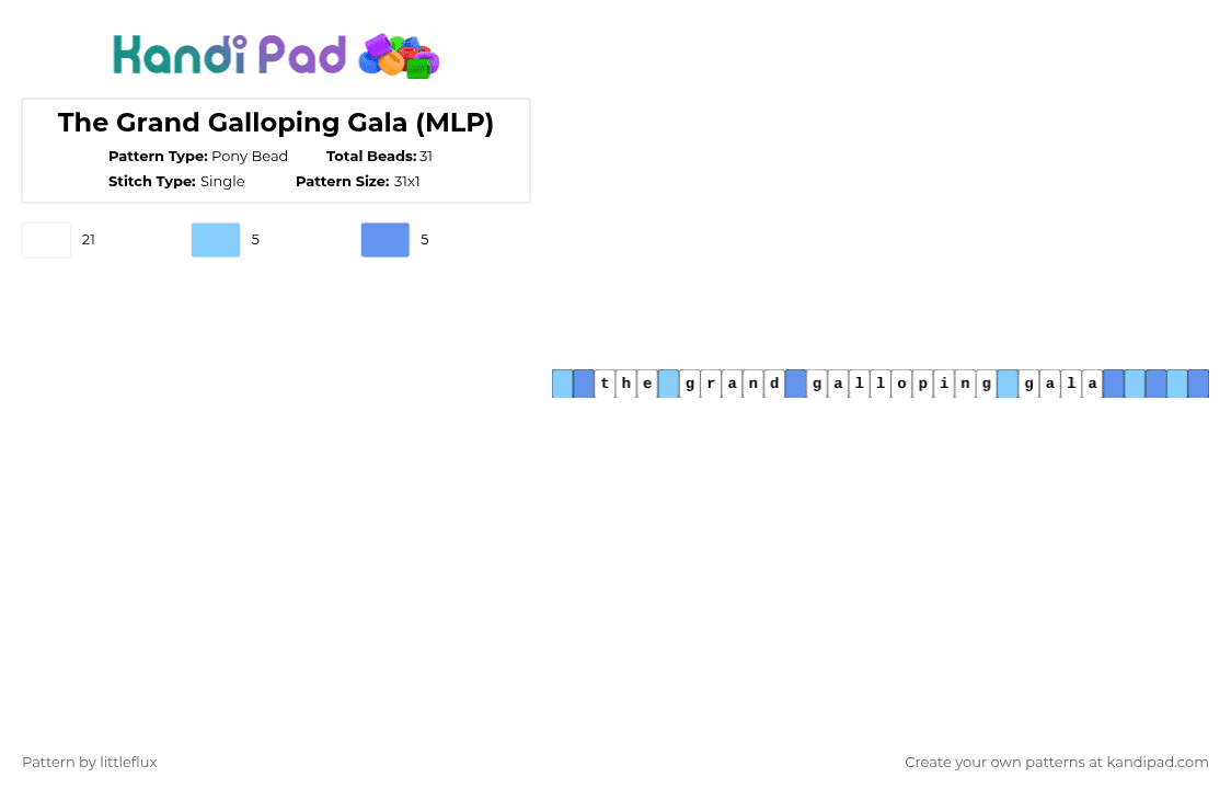 The Grand Galloping Gala (MLP) - Pony Bead Pattern by d1n0_ell1ot on Kandi Pad - white,light blue,cotdgala,my little pony,blue,cartoon,cute,characters