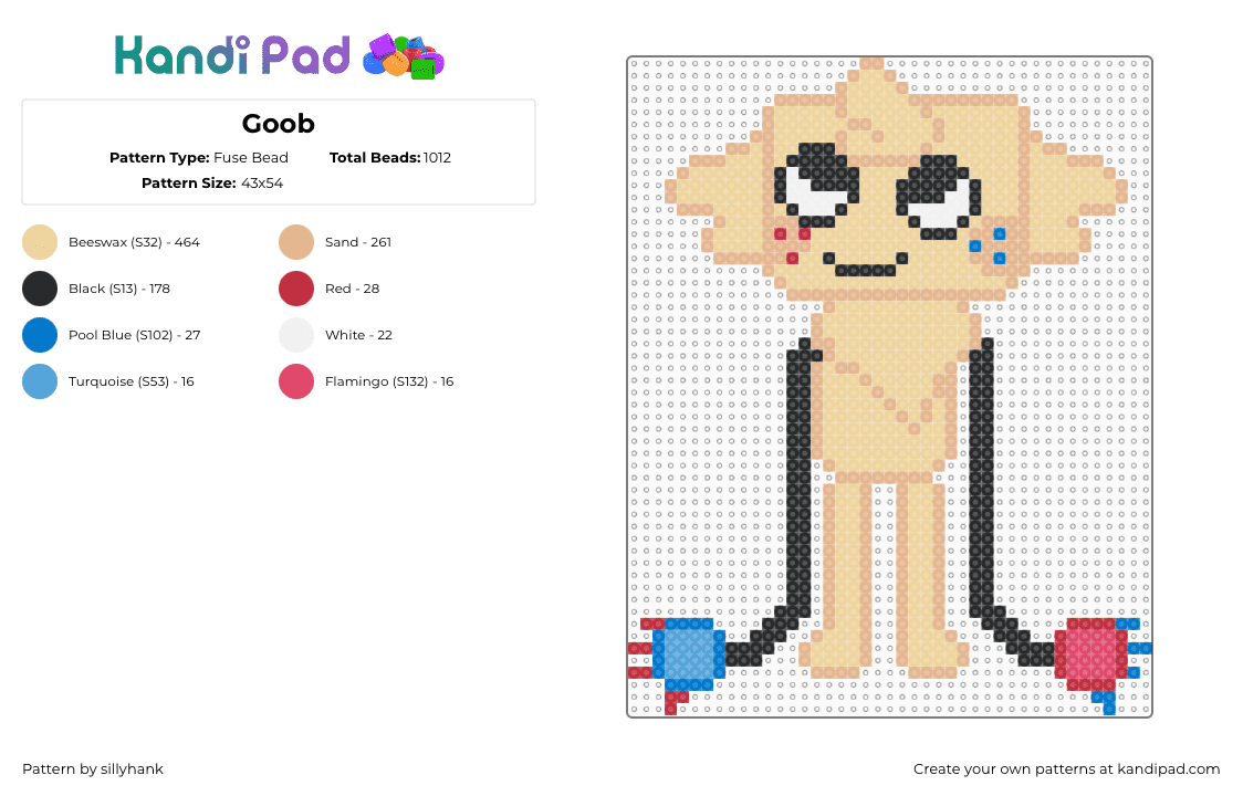 Goob - Fuse Bead Pattern by sillyhank on Kandi Pad - beige