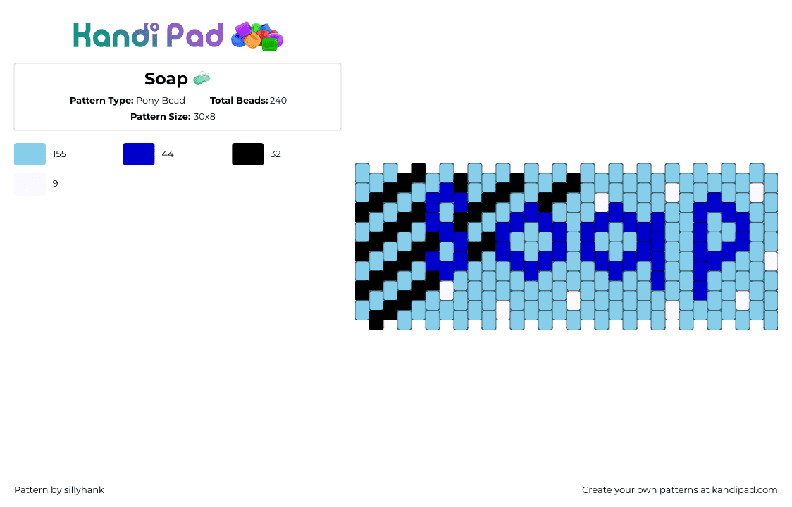 Soap 🧼 - Pony Bead Pattern by sillyhank on Kandi Pad - 