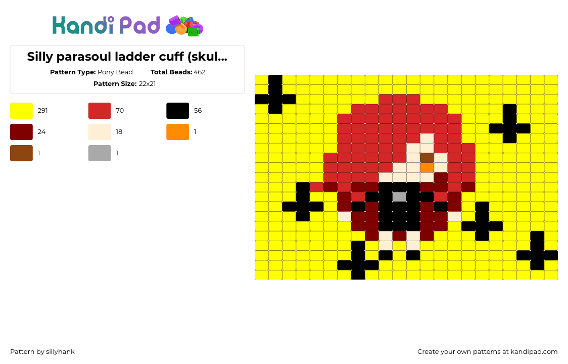 Silly parasoul ladder cuff (skullgirls) - Pony Bead Pattern by sillyhank on Kandi Pad - yellow