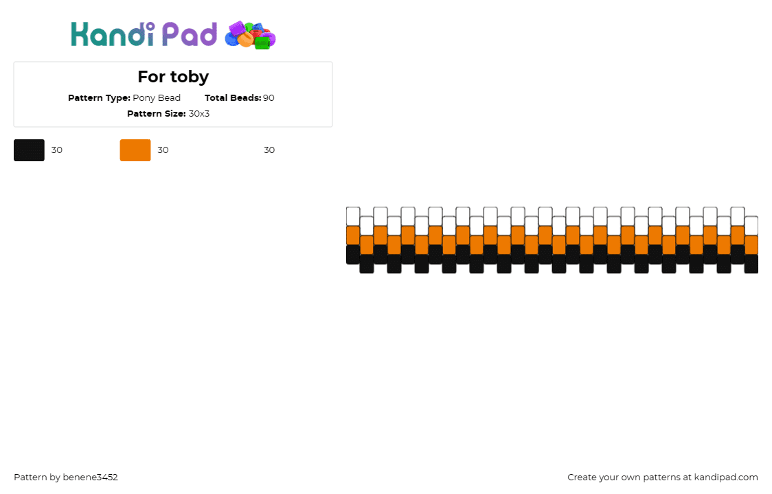 For toby - Pony Bead Pattern by benene3452 on Kandi Pad - 