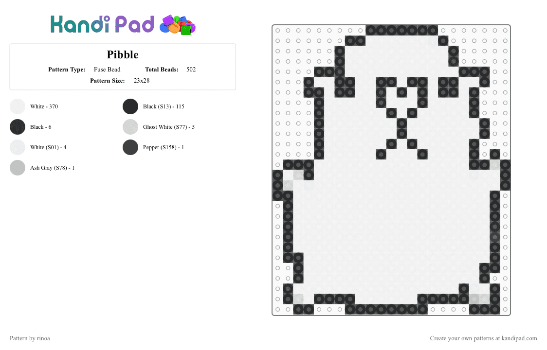 Pibble Fuse Bead Pattern - Kandi Pad | Kandi Patterns, Fuse Bead ...