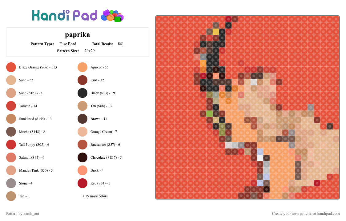 paprika - Fuse Bead Pattern by starbutton on Kandi Pad - paprika,anime,red
