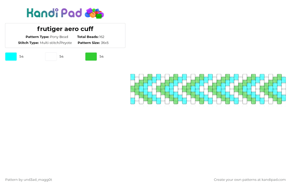 frutiger aero cuff - Pony Bead Pattern by und3ad_magg0t on Kandi Pad - light blue,green,blue,white,frutiger aero,multistitch