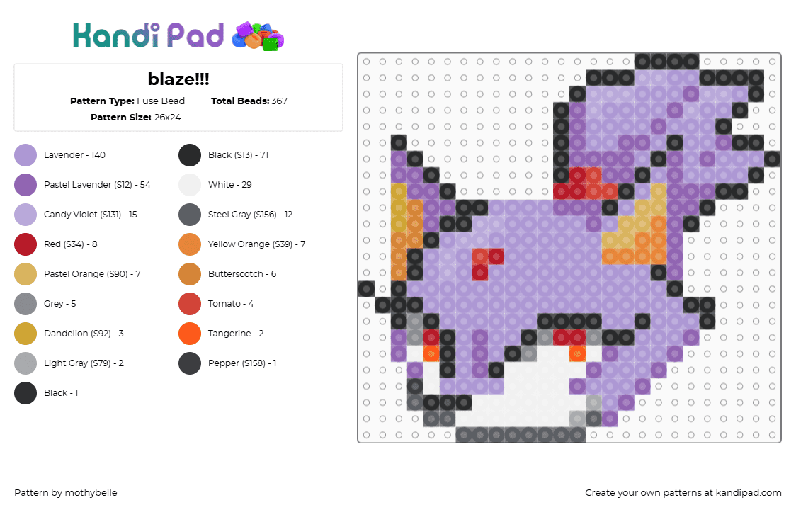 blaze!!! - Fuse Bead Pattern by mothybelle on Kandi Pad - blaze,sonic the hedgehog,sega,head,character,video game,purple