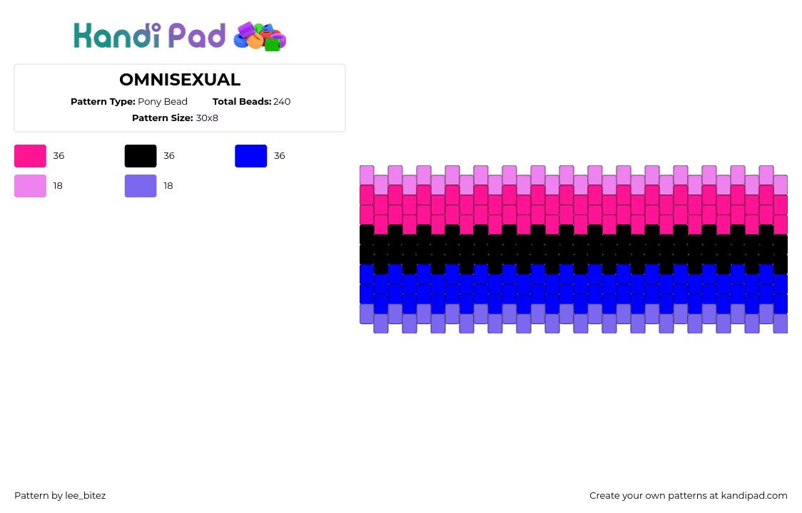 OMNISEXUAL - Pony Bead Pattern by deleted_user_797400 on Kandi Pad - pink,purple