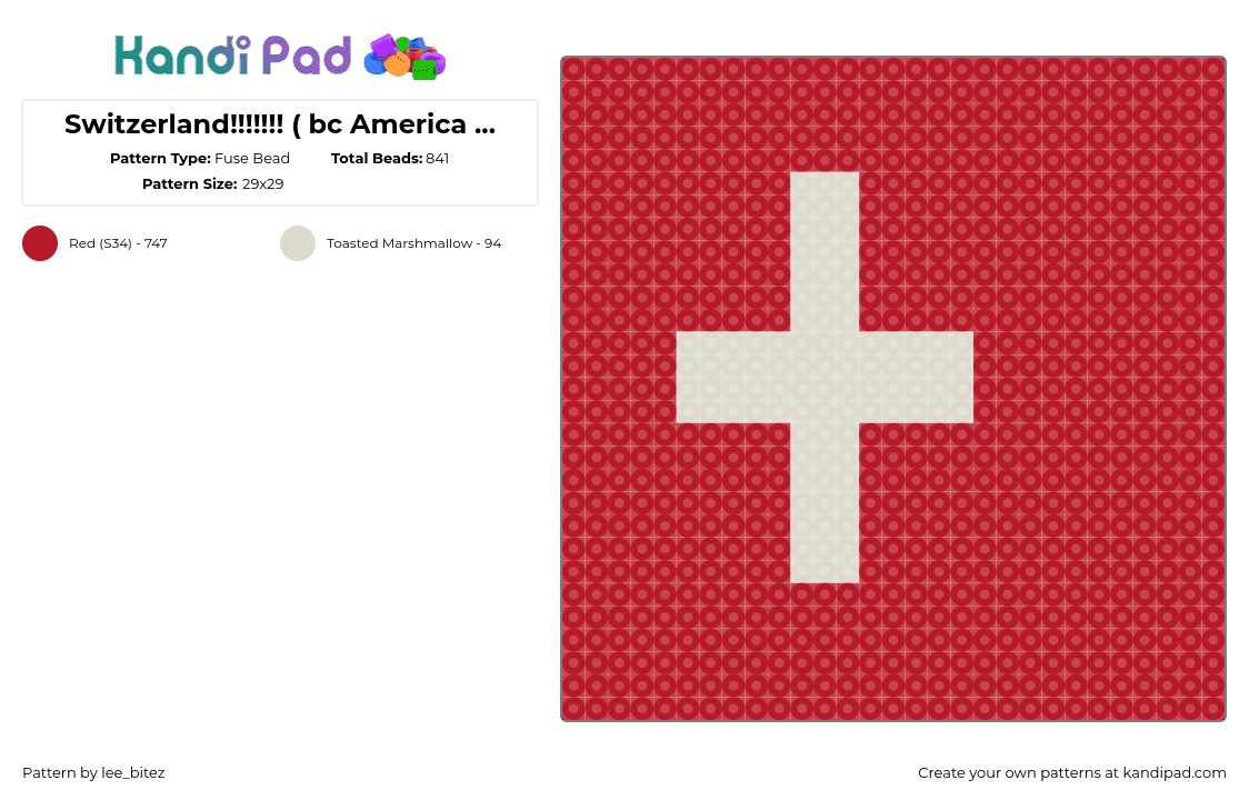 Switzerland!!!!!!! ( bc America sucks) - Fuse Bead Pattern by lee_bitez on Kandi Pad - 